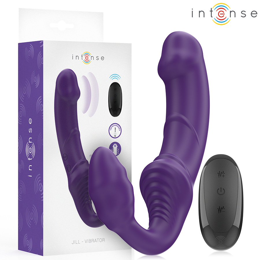 INTENSE - JILL DOPPIO VIBRATORE 20 CM VIOLA TELECOMANDO INTENSE REMOTE CONTROL