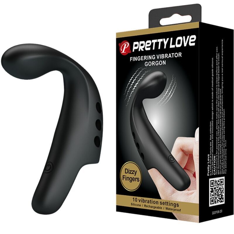 PRETTY LOVE - DITALE VIBRATORE GORGON NERO FUN TOYS