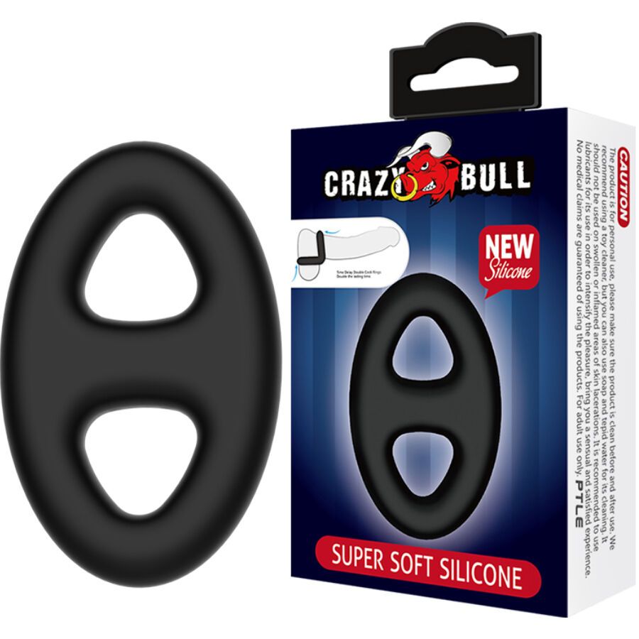 CRAZY BULL - ANELLO DOPPIO OVALE IN SILICONE CRAZY BULL