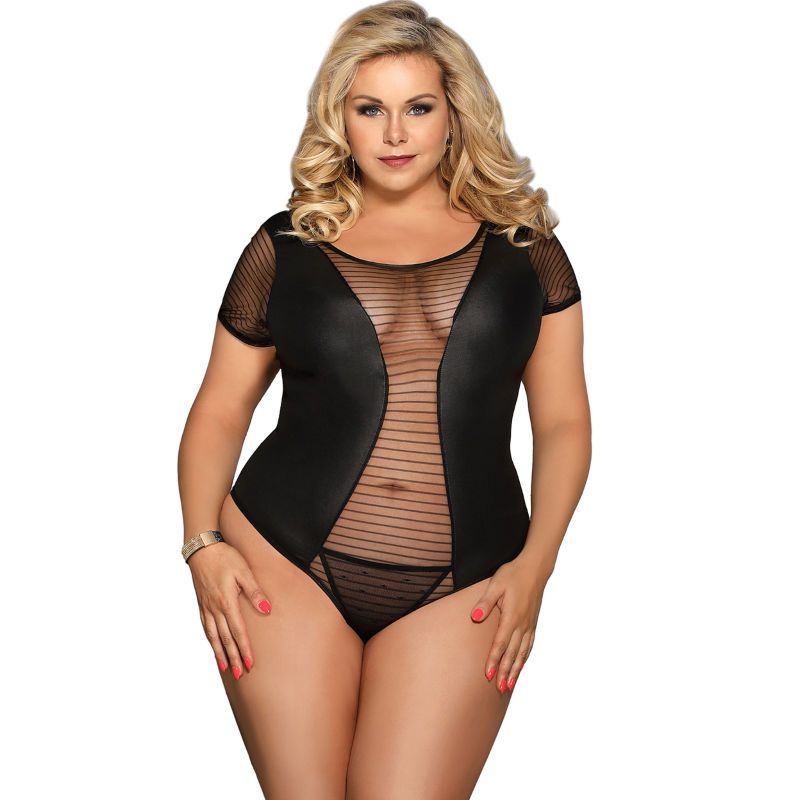 SUBBLIME - QUEEN PLUS FETISH TEDDY MANICA CORTA SUBBLIME QUEEN PLUS SIZE