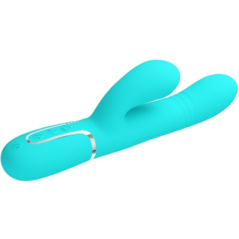 PRETTY LOVE - VIBRATORE MULTIFUNZIONE G-SPOT VERDE ACQUA HIGH TECH