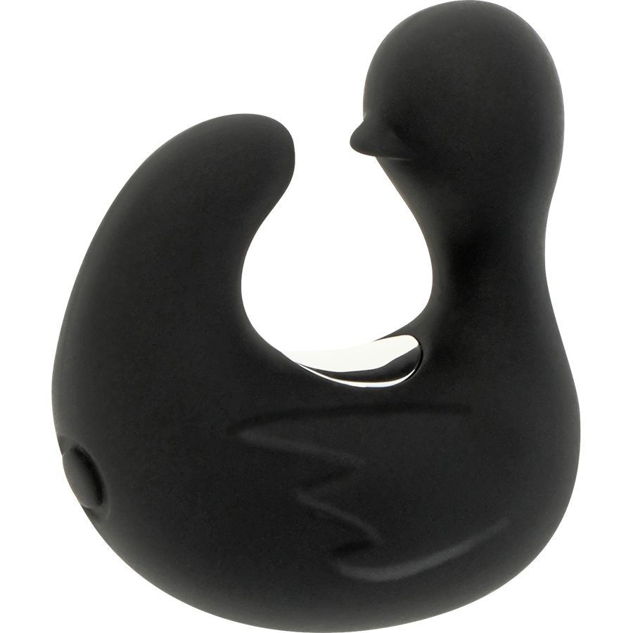 BLACK&amp;SILVER - DUCKYMANIA DITALE RICARICABILE STIMOLANTE D'ANATRA IN SILICONE BLACK&amp;SILVER