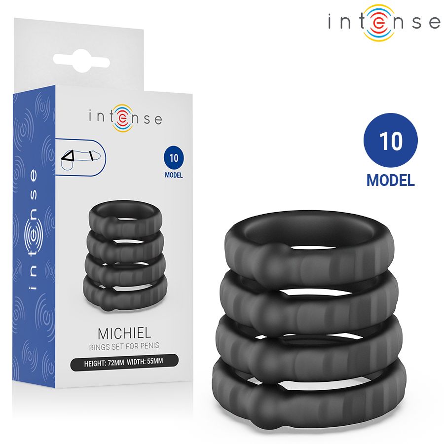 INTENSE - MICHIEL SET DI 4 ANELLI PER PENE MODELLO 10 INTENSE FOR HIM