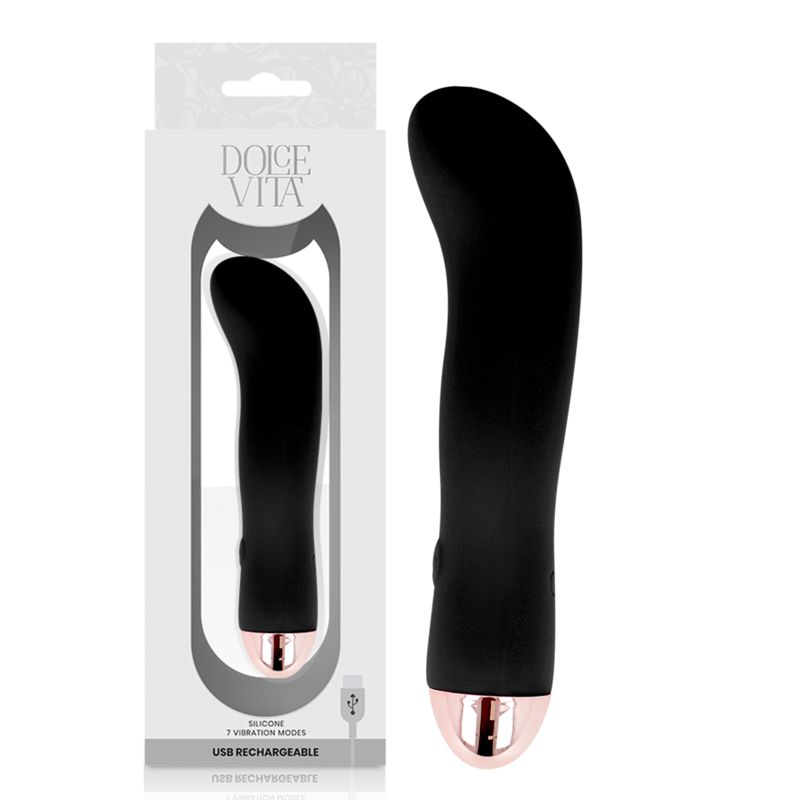 DOLCE VITA - VIBRATORE RICARICABILE DUE NERO 7 VELOCITÀ DOLCE VITA