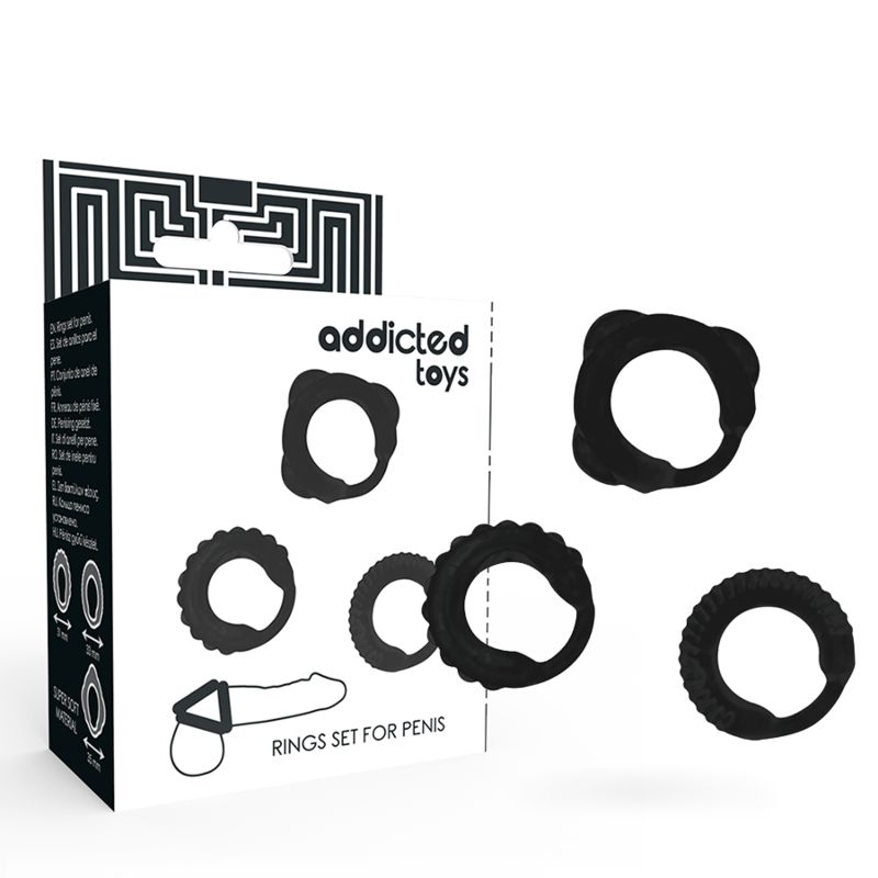 ADDICTED TOYS - SET C-RING NERO ADDICTED TOYS