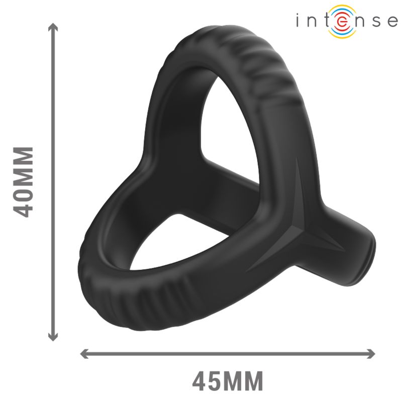 INTENSE - CARSON DOPPIO ANELLO PER PENE IN SILICONE MODELLO NERO 4 INTENSE FOR HIM