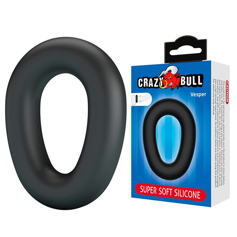 CRAZY BULL - VESPER ANELLO PER PENE IN SILICONE SUPER MORBIDO NERO CRAZY BULL