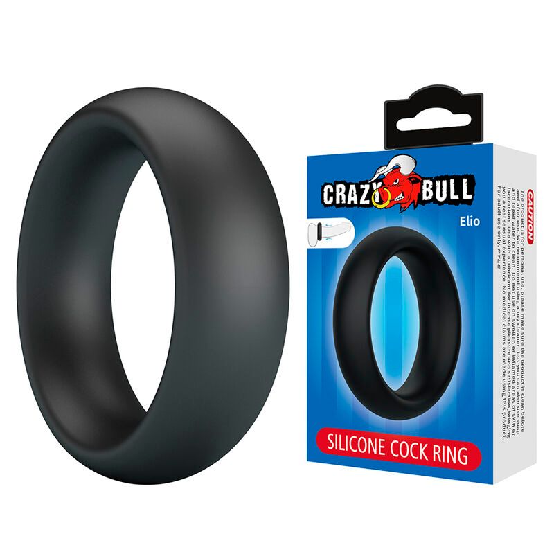 CRAZY BULL - ELIO ANELLO PER PENE IN SILICONE NERO CRAZY BULL