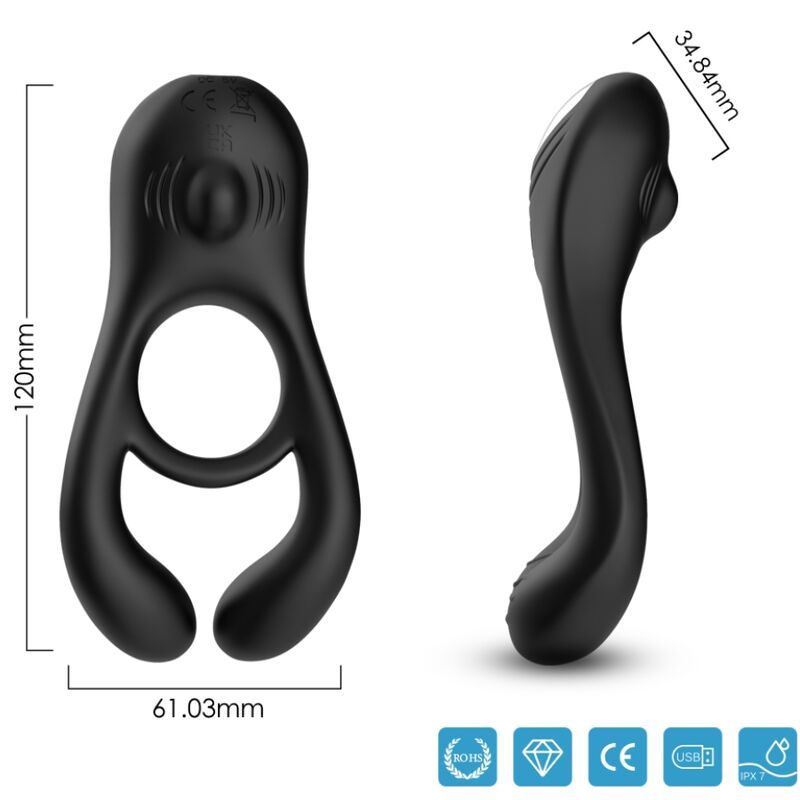 ARMONY - ANELLO VIBRATORE DOPPIO VEYRON GIOCATTOLO PER COPPIA NERO ARMONY FOR HIM