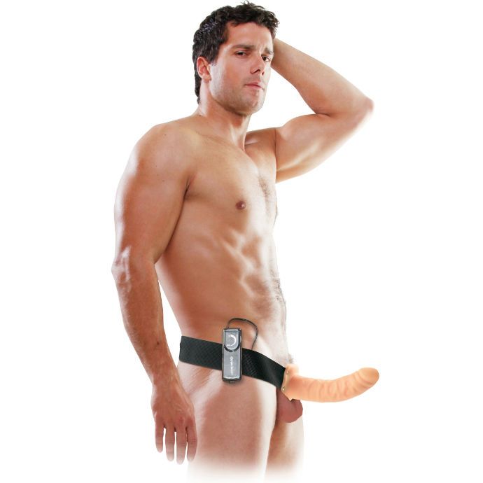 FETISH FANTASY SERIES - 19 CM STRAP-ON CAVO VIBRANTE MARRONE FETISH FANTASY SERIES