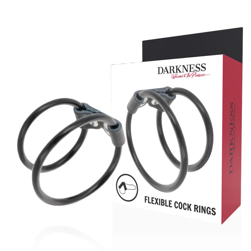 DARKNESS - DOPPIO ANELLO PER PENE FLESSIBILE DARKNESS SENSATIONS