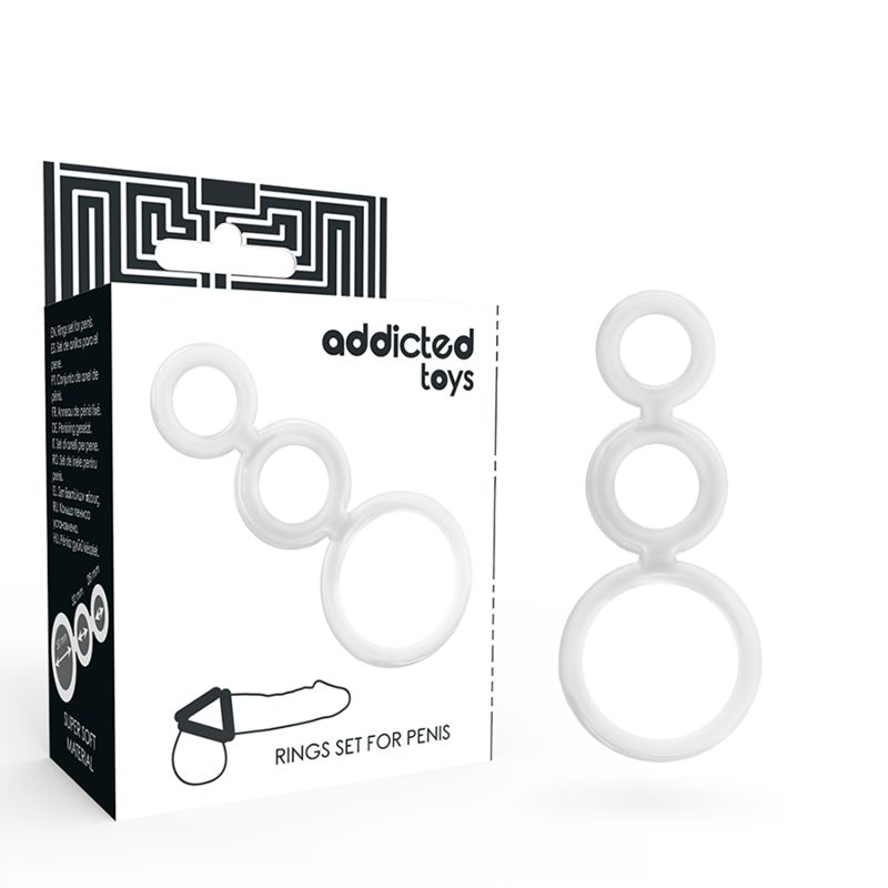 ADDICTED TOYS - SET DI ANELLI PER PENE TRASPARENTE ADDICTED TOYS