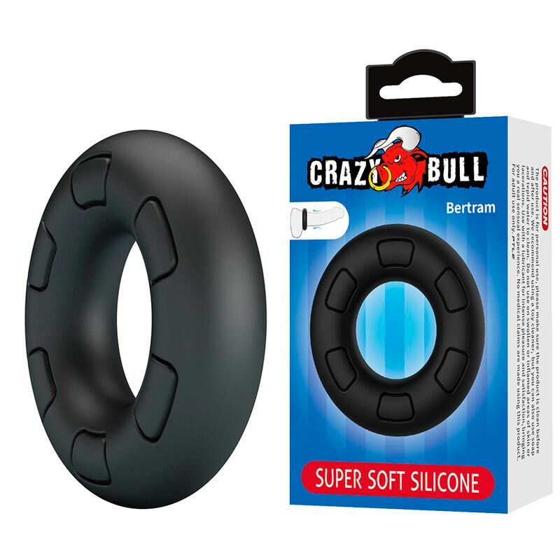CRAZY BULL - ANELLO PER PENE IN SILICONE SUPER MORBIDO BERTRAM NERO CRAZY BULL