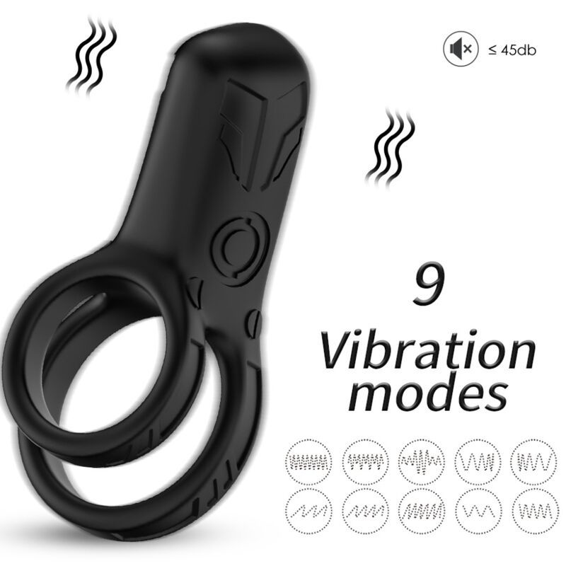 ARMONY - VIBRATORE DOPPIO ANELLO NERO ARMONY FOR HIM