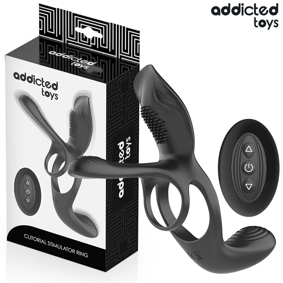 ADDICTED TOYS - DOPPIO ANELLO PER PENE CON STIMOLATORE CLITORIDEO ADDICTED TOYS