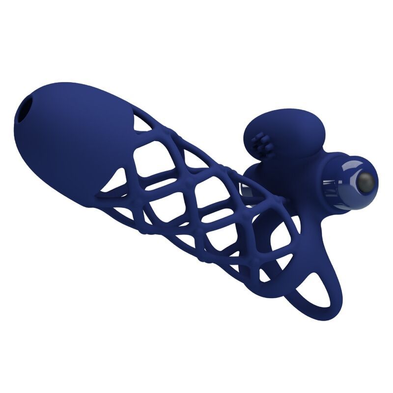 PRETTY LOVE - GIANN ANELLO VIBRATORE CON GUAINA IN SILICONE BLU FOR HIM