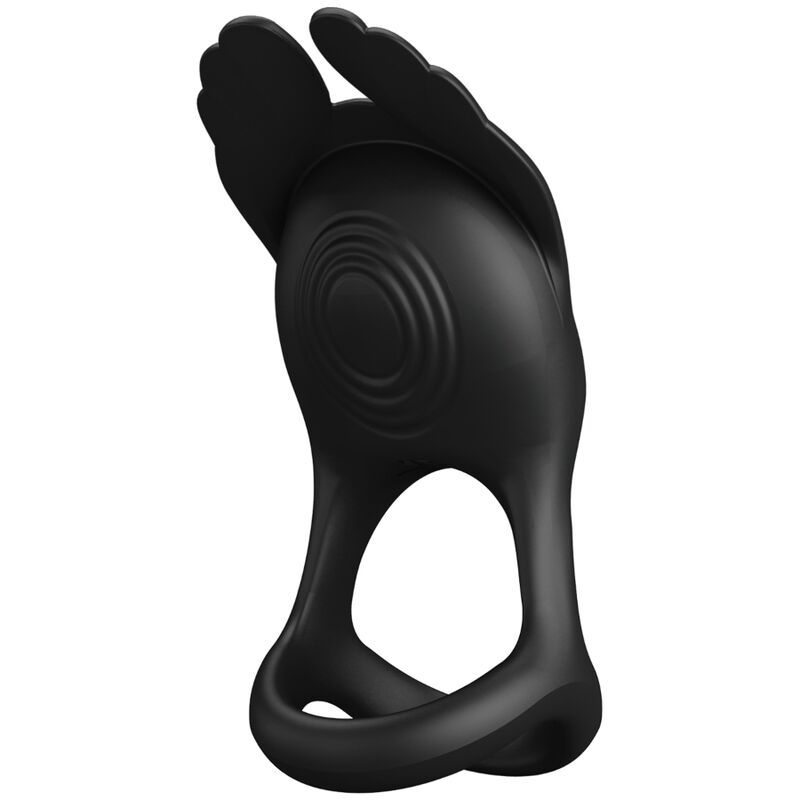 PRETTY LOVE - SILAS ANELLO PER PENE VIBRANTE 7 VIBRAZIONI IN SILICONE NERO FOR HIM