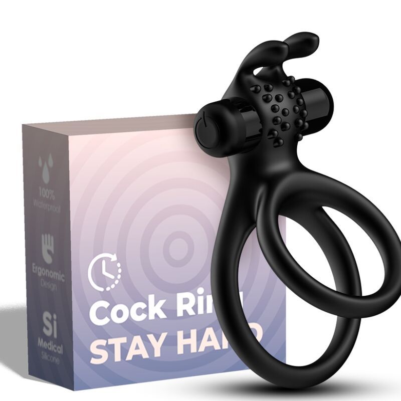 ARMONY - ANELLO VIBRATORE DOPPIO TRAVELLER PER COPPIA RABBIT BLACK ARMONY FOR HIM