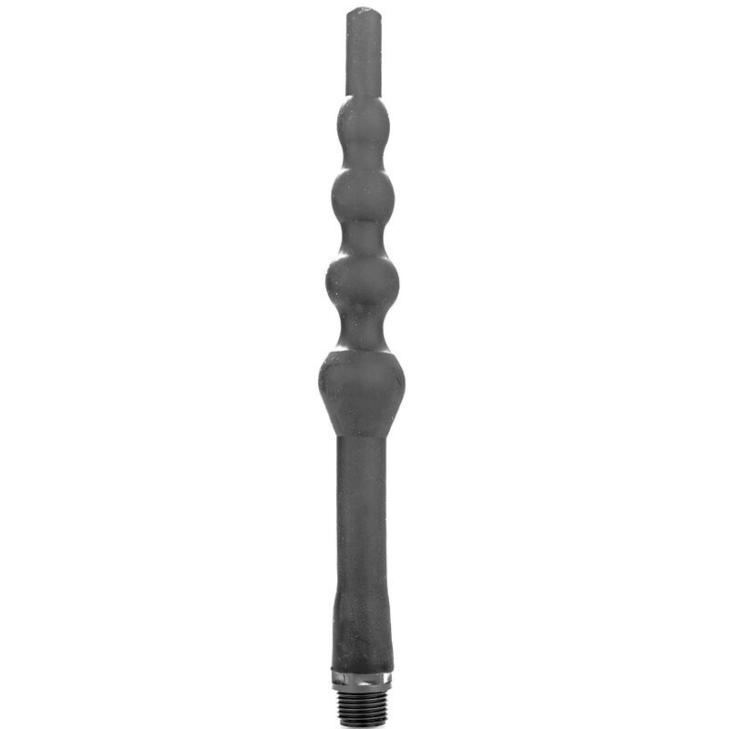 ALL BLACK - DOCCIA ANALE CON PERLINE IN SILICONE 27 CM ALL BLACK