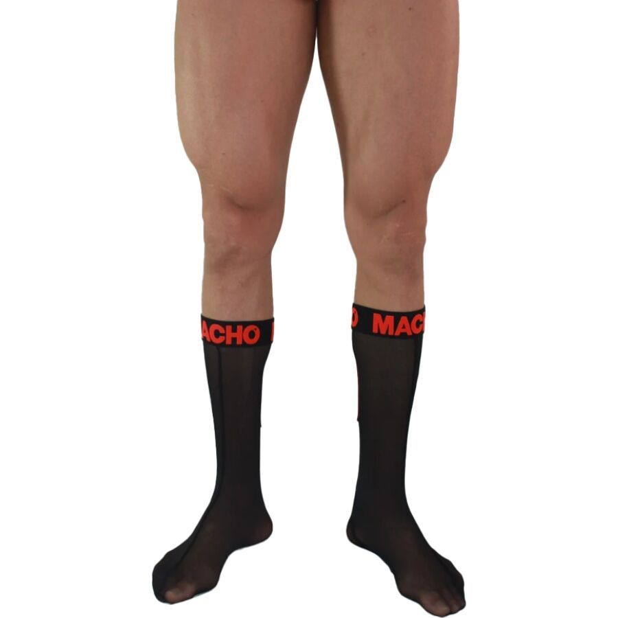 MACHO - CALZINI SOTTILI TAGLIA UNICA NERO/ROSSO MACHO UNDERWEAR