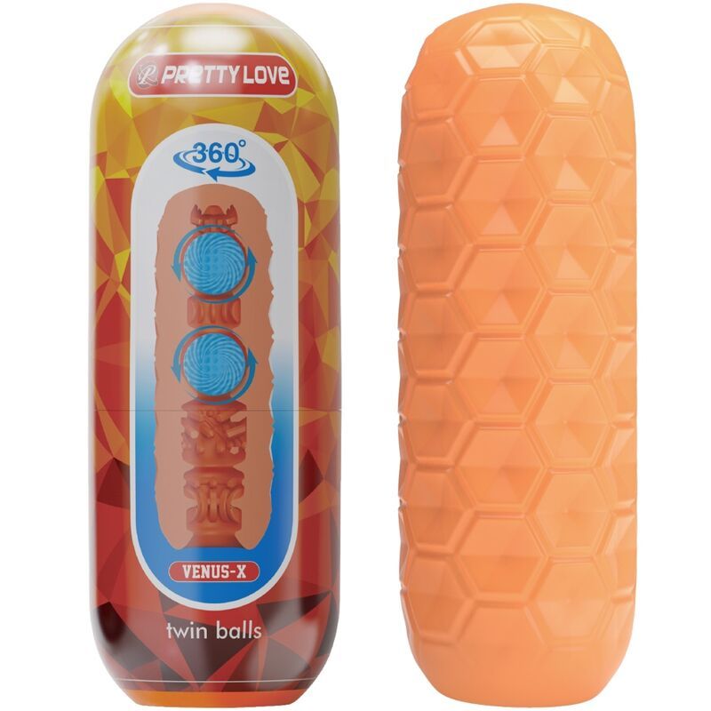 PRETTY LOVE - MASTURBATORE MASCHILE A GEMELLE ARANCIONE BODIES &amp; MASTURBATORS