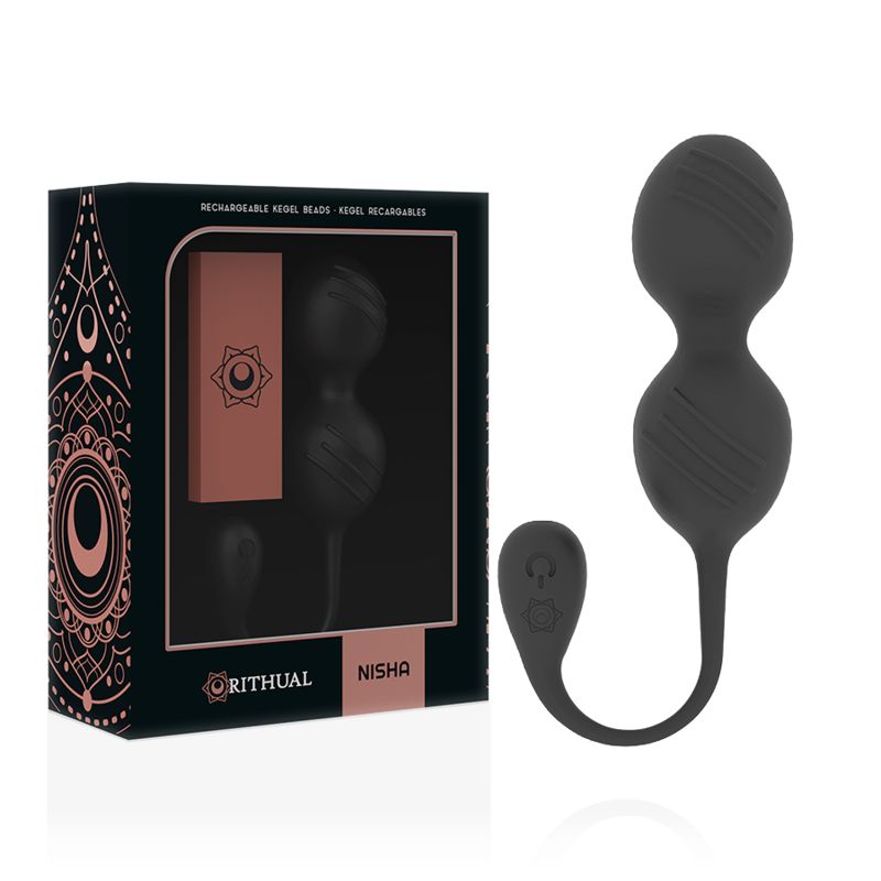 RITHUAL - NISHA SFERE KEGEL VIBRANTI RICARICABILI NERE RITHUAL