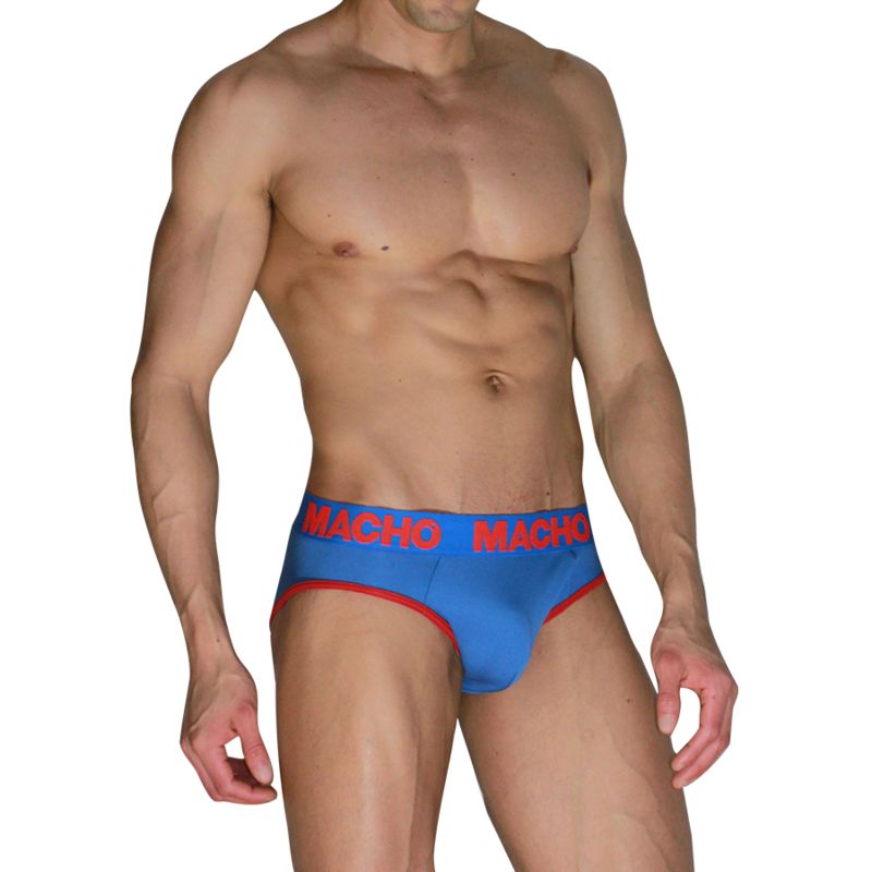 MACHO - MCH005 CLASSIC SLIP BLU + ROSSO XL MACHO UNDERWEAR