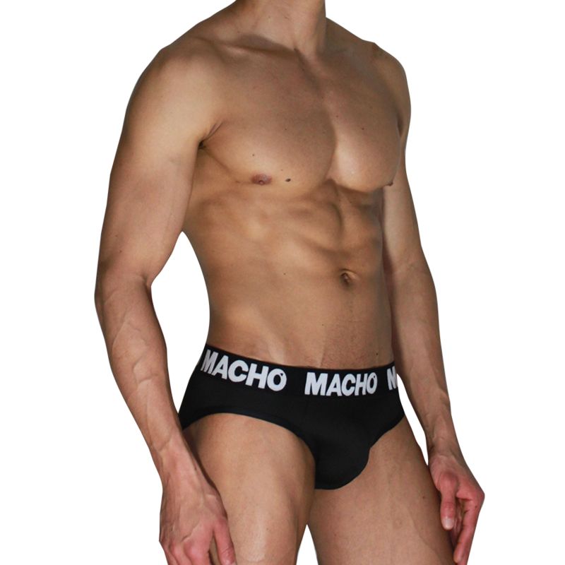 MACHO - MCH007 CLASSIC SLIP BLACK + BLACK M MACHO UNDERWEAR
