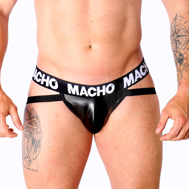 MACHO - MX25NC JOCK NERO PELLE M MACHO UNDERWEAR