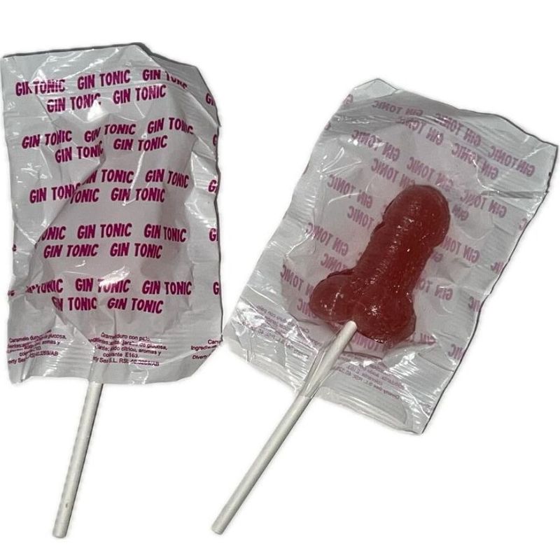 DIABLO GOLOSO - 1 LECCA-LECCA A FORMA DI PENE GIN TONIC GUSTO FRAGOLA 10% ALCOOL DIABLO GOLOSO DIABLO GOLOSO - 1 LECCA-LECCA A FORMA DI PENE GIN TONIC GUSTO FRAGOLA 10% ALCOOL DIABLO GOLOSO