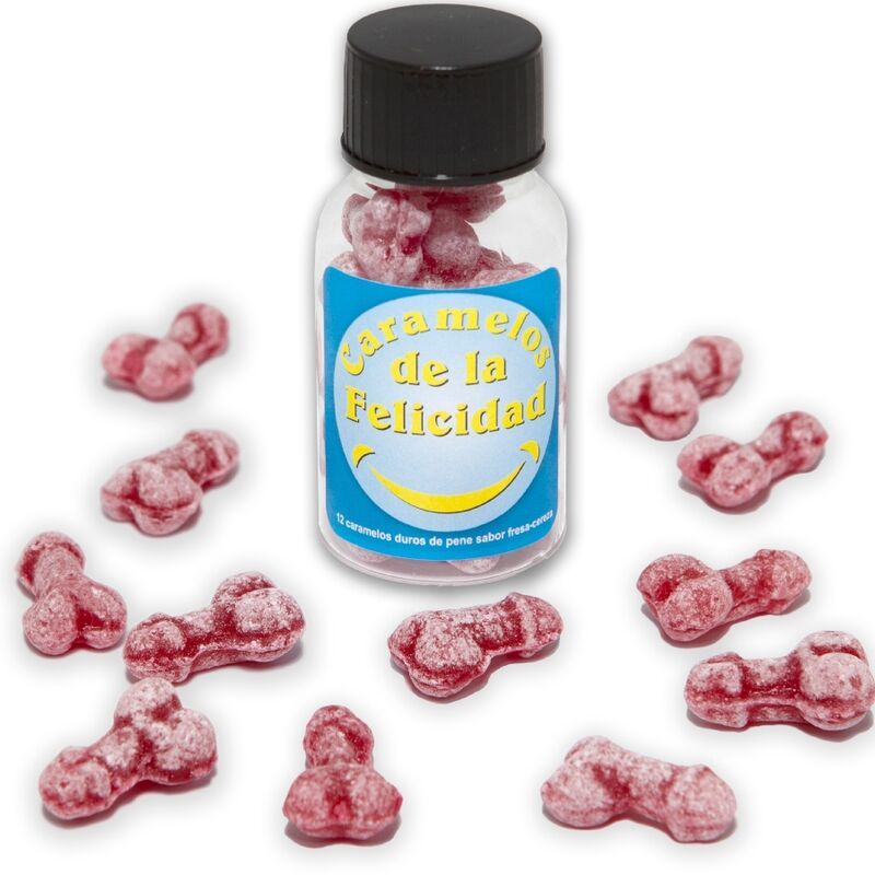 DIABLO PICANTE - BARATTOLO DA 12 CARAMELLE A FORMA DI PENE ALLA FRAGOLA/CILIEGIA DIABLO PICANTE