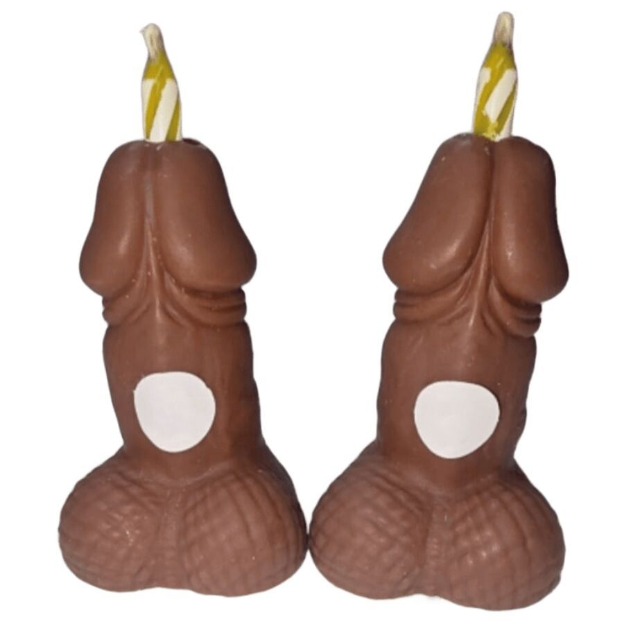 DIABLO PICANTE - CANDELE CON NUMERI DI COMPLEANNO A FORMA DI PENE TONO SCURO 2 UNITÀ DIABLO PICANTE
