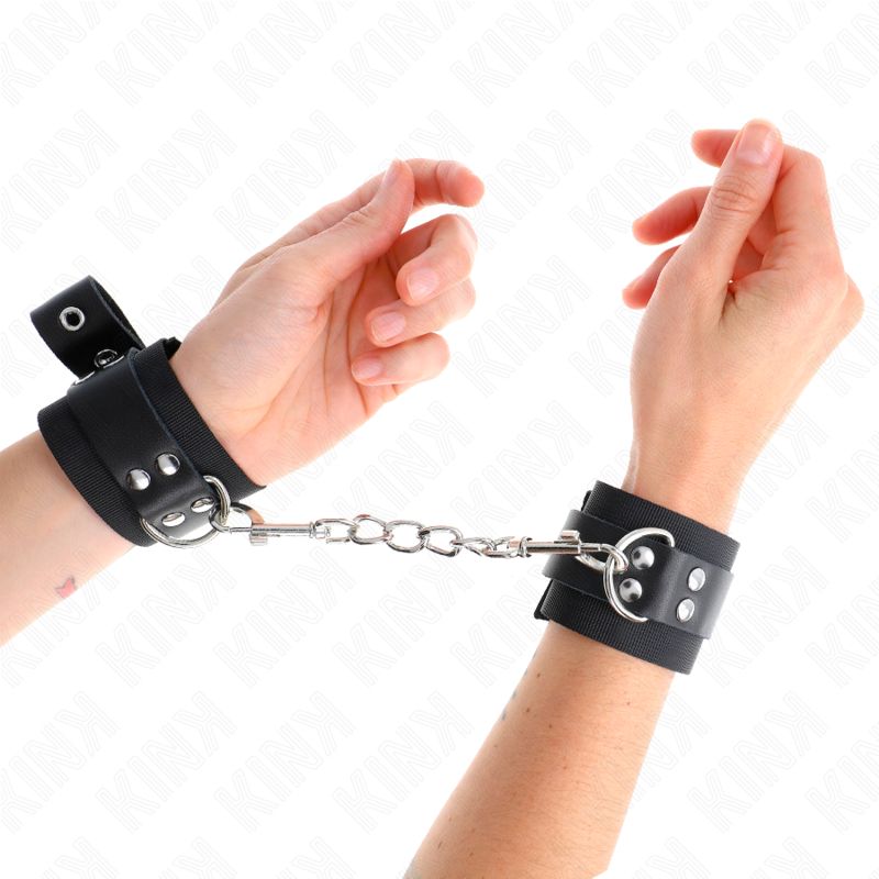 KINK - RESISTENZA DA POLSO IN NYLON NERO CON CINTURA IN PELLE NERA REGOLABILE 19-29 CM X 5,1 CM KINK WRIST RESTRAINT