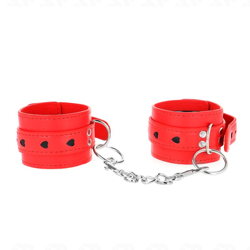 KINK - POLSO ROSSO CON INTARSIO A CUORE NERO REGOLABILE 21-28 CM X 5,5 CM KINK WRIST RESTRAINT