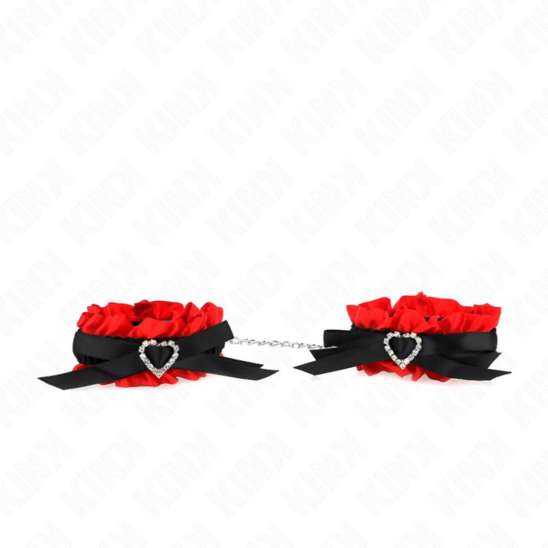 KINK - POLSO ELASTICO IN PIZZO DETTAGLI CUORE ROSSO REGOLABILE 22-35 CM KINK WRIST RESTRAINT