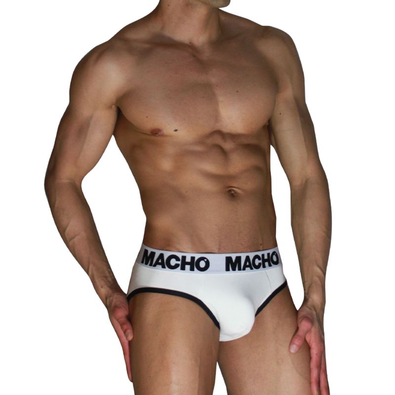 MACHO - MCH006 CLASSIC SLIP BIANCO + NERO XL MACHO UNDERWEAR