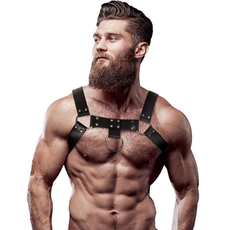 FETISH SUBMISSIVE ATTITUDE - IMBRACATURA PER IL PETTO IN ECOPELLE DA UOMO FETISH SUBMISSIVE ATTITUDE