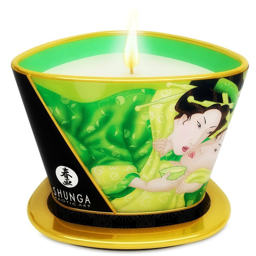 SHUNGA - MINI CARESS BY CANDELIGHT CANDELA DA MASSAGGIO T VERDE 170 ML SHUNGA CANDLES