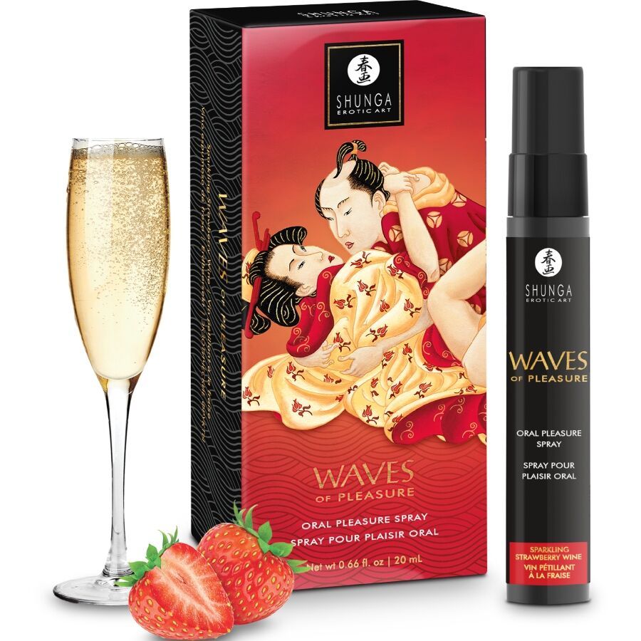 SHUNGA - WAVES PLEASURE SPRAY ORALE SEDUCENTE FRAGOLA 20 ML SHUNGA APHRODISIACS