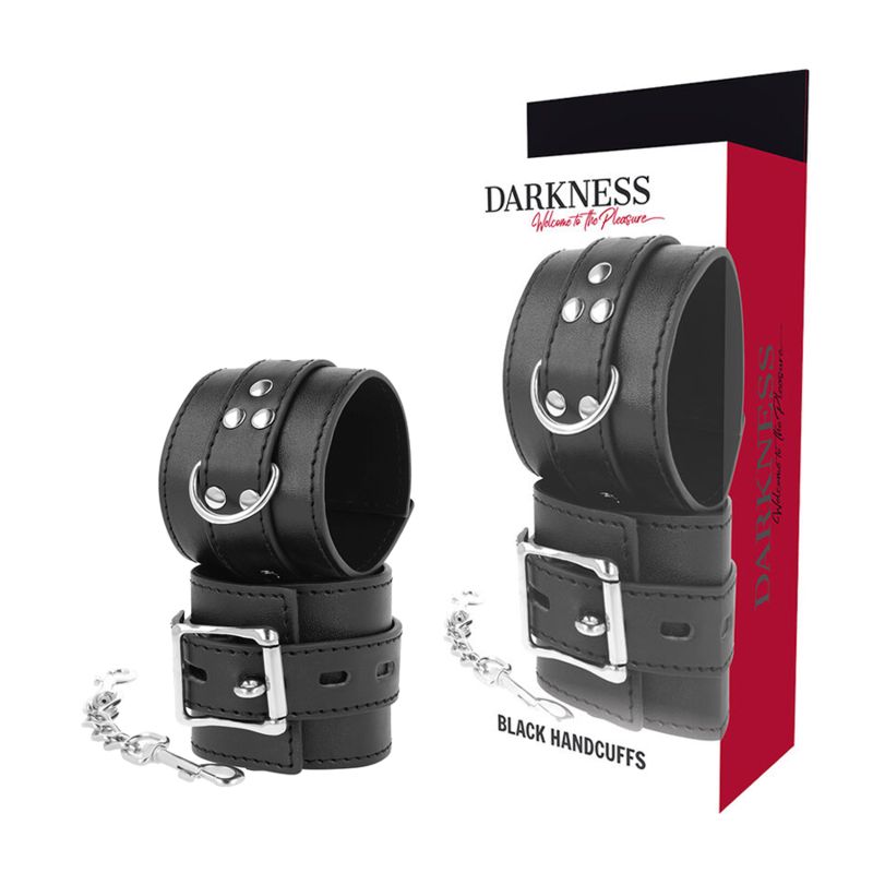 DARKNESS - MANETTE IN PELLE NERA DARKNESS BONDAGE