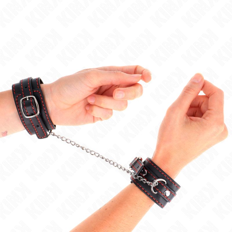 KINK - POTENZIALE DA POLSO PICCOLA NERA CON FODERA ROSSA REGOLABILE 14-24 CM X 3,5 CM KINK WRIST RESTRAINT