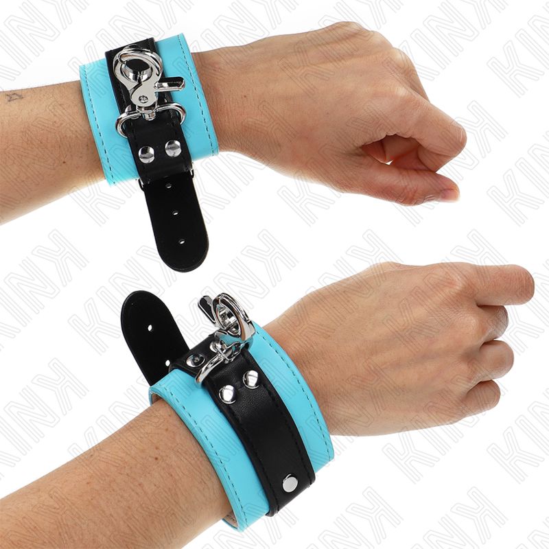 KINK - RESISTENZA DA POLSO PREMIUM CON SERRATURA NERO / BLU REGOLABILE 21-28 CM X 5,5 CM KINK WRIST RESTRAINT
