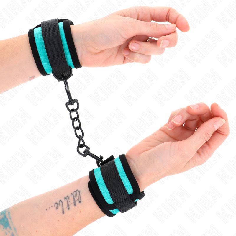 KINK - TENUTA DA POLSO IN NYLON CON GANCIO E LOOP NERO-BLU REGOLABILE 18-32 CM X 5 CM KINK WRIST RESTRAINT