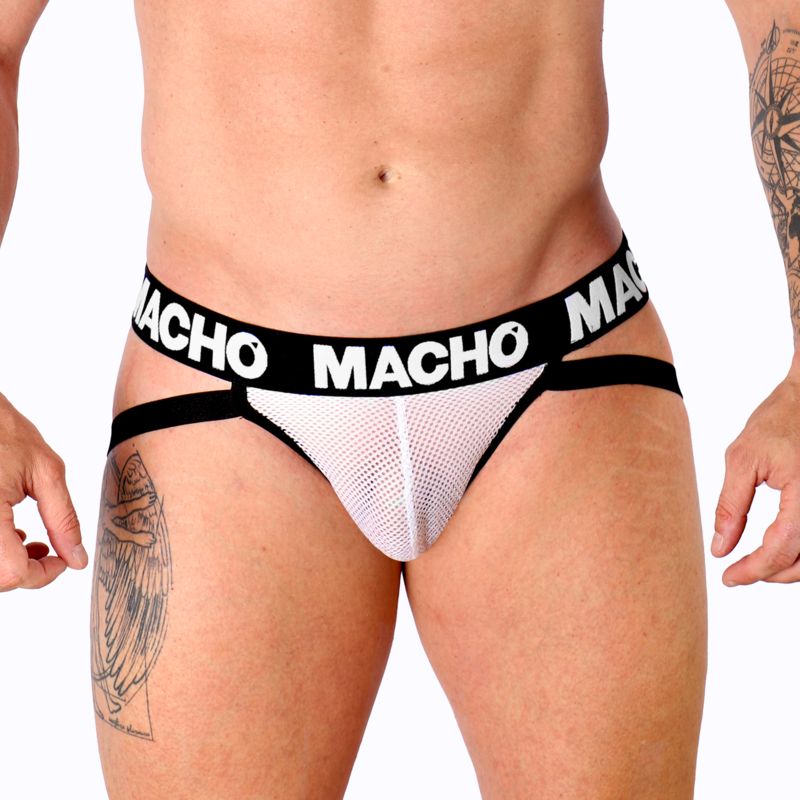 MACHO - MX26X1 JOCK GRID BIANCO S MACHO UNDERWEAR