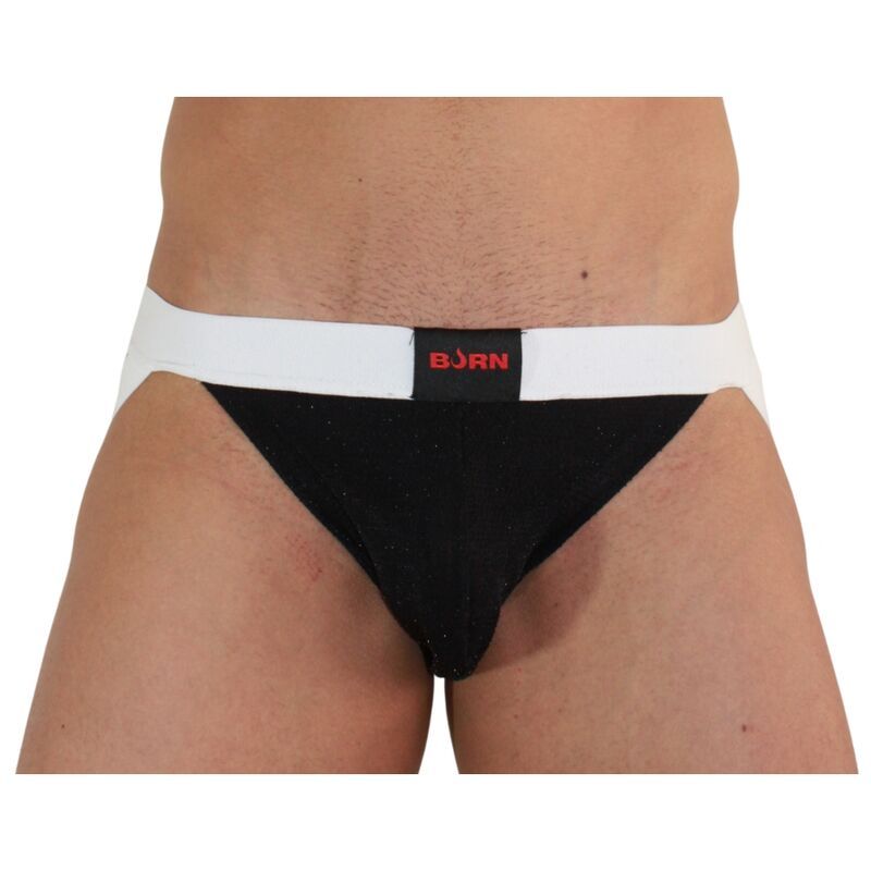 BURN - 004 JOCK NERO LUCIDO / BIANCO XL BURN