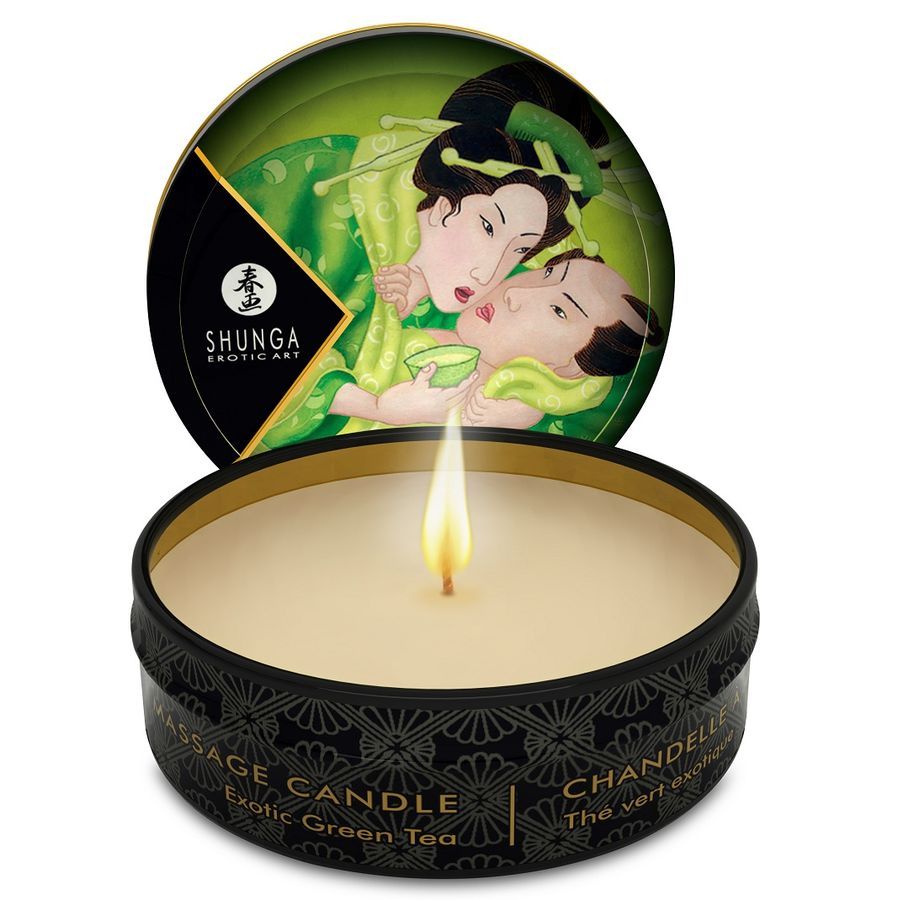 SHUNGA - MINI CARESS BY CANDELIGHT CANDELA DA MASSAGGIO T VERDE 30 ML SHUNGA CANDLES