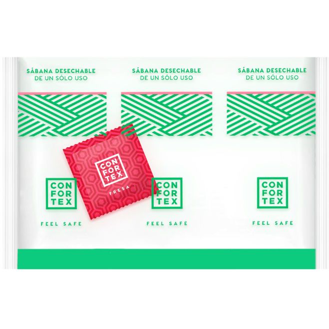 CONFORTEX - LENZUOLA IGIENICA MONOUSO , SACCA SINGOLA + PRESERVATIVO FRAGOLA CONFORTEX