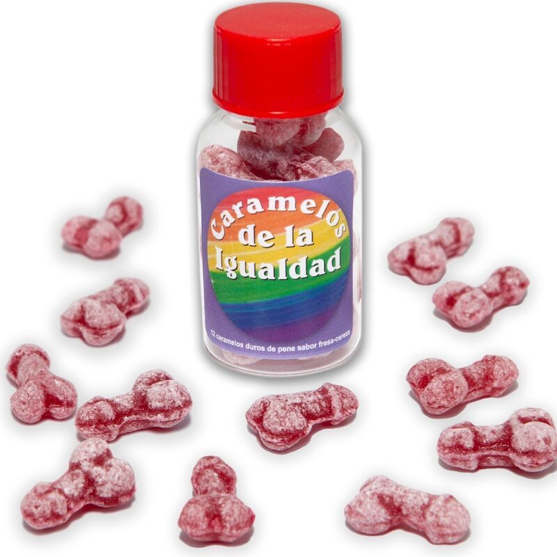 DIABLO PICANTE - 12 CARAMELLE A FORMA DI PENE FRAGOLA/CILIEGIA UGUALI DIABLO PICANTE