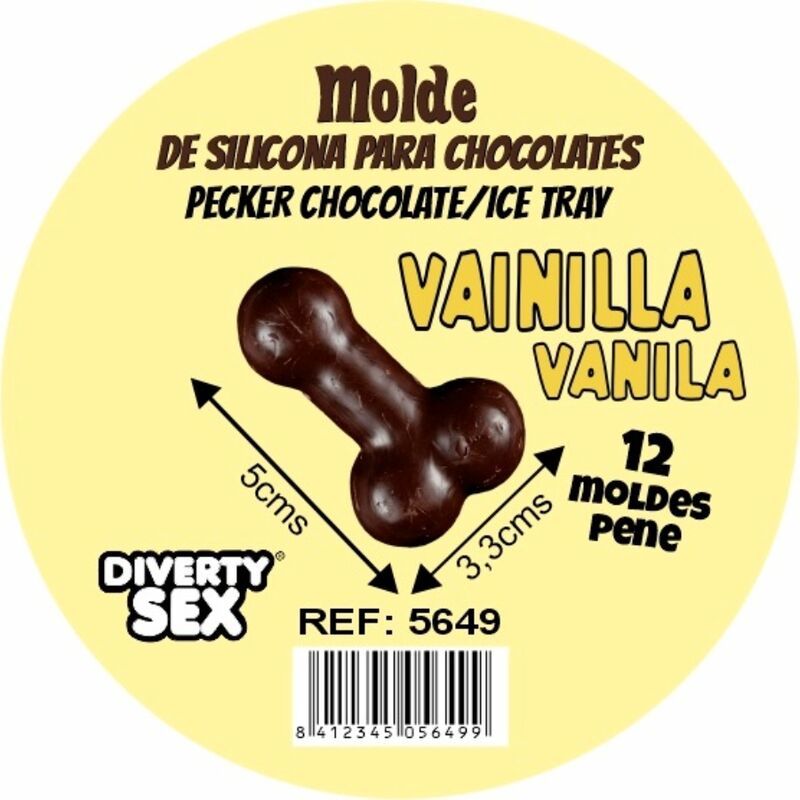 DIABLO PICANTE - STAMPO PER CIOCCOLATO CON 12 PENI IN SILICONE DA APPENDERE VANIGLIA DIABLO PICANTE