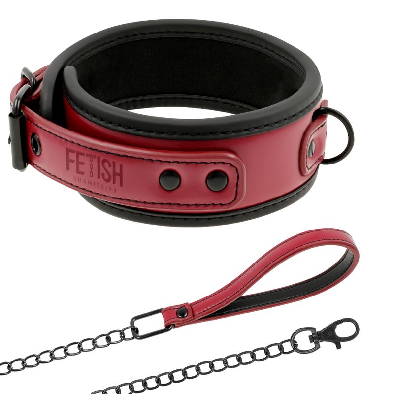 FETISH SUBMISSIVE DARK ROOM - COLLANA A CATENA CON FODERA IN NEOPRENE FETISH SUBMISSIVE DARK ROOM